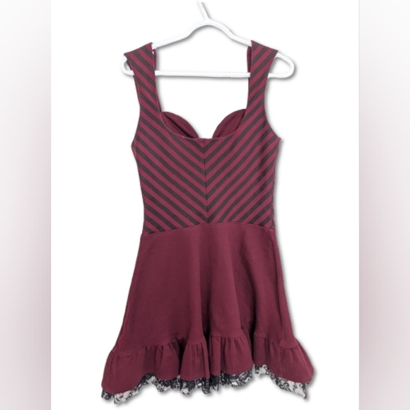 Jawbreaker Steampunk Corset Dress Goth Red Black Lace Rufflesize M - Picture 3 of 13